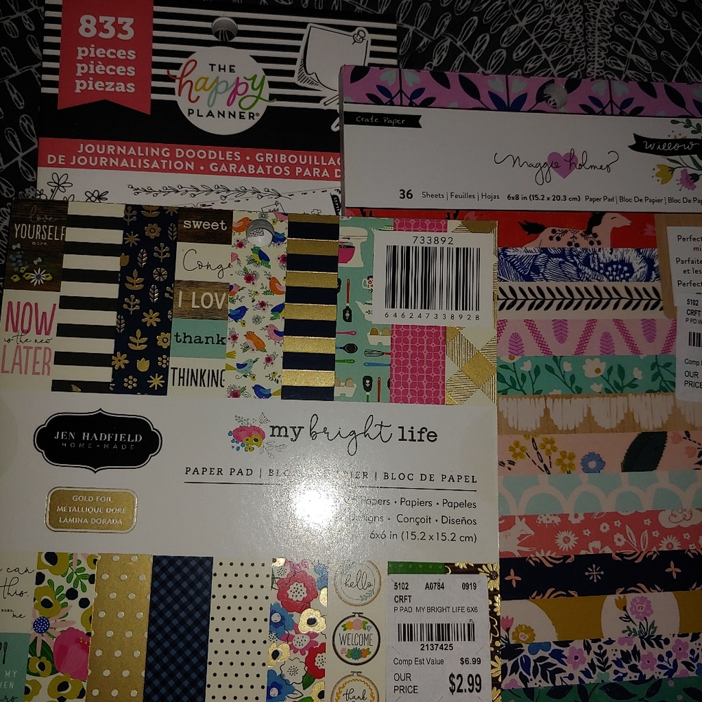 Journaling doodle sticker book, paper pack
